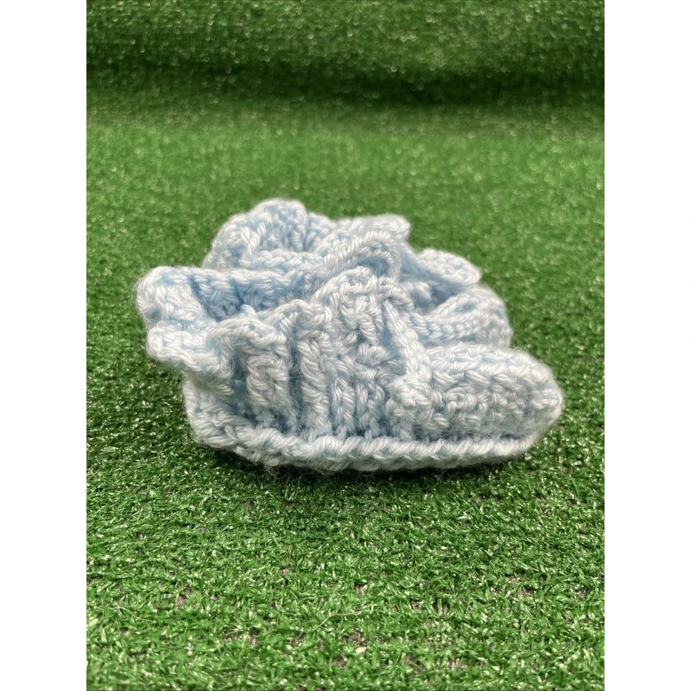 Vintage Hand Made Baby Toddler Booties Crochet Purple Baby Blue